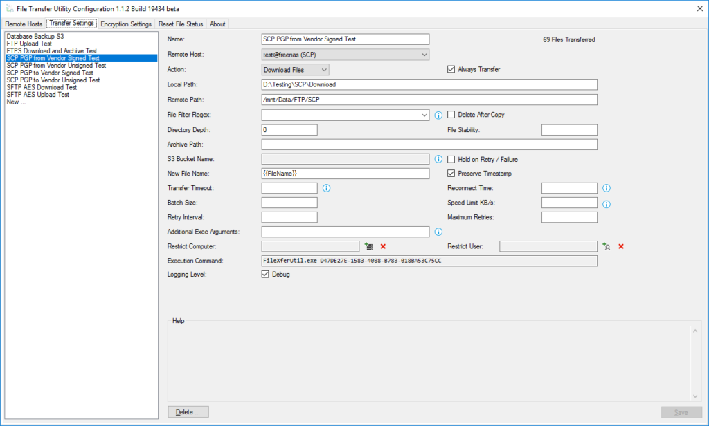 Transfer Settings